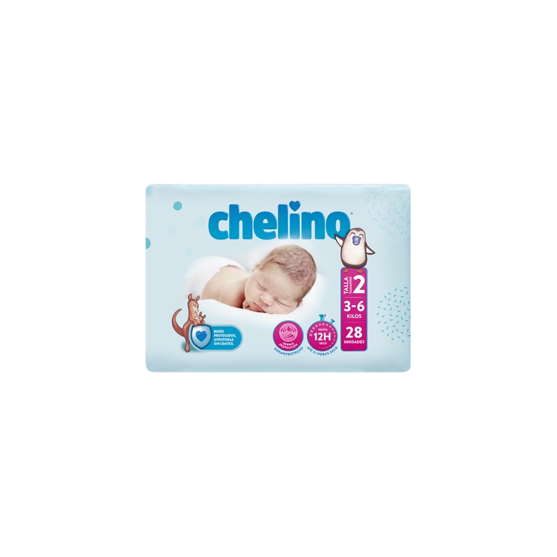CHELINO PAÑAL INFANTIL FASHION & LOVE T- 2 (3 - 6 KG) 28 PAÑALES