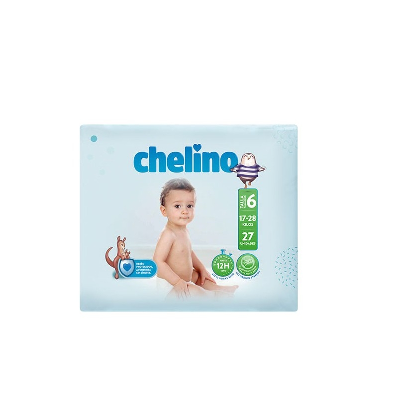 CHELINO PAÑAL INFANTIL FASHION & LOVE T- 6 (17 - 28 KG) 27 PAÑALES