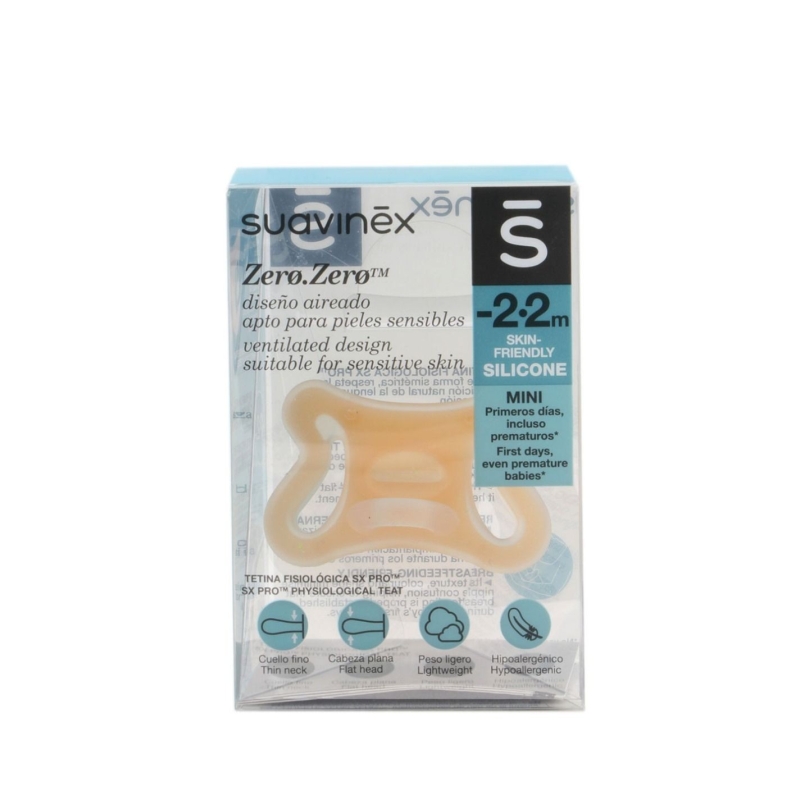 SUAVINEX CHUPETE SILICONA FISIOLOGICO SX PRO ZERO-ZERO -2 - 2 MESES 1 UNIDAD