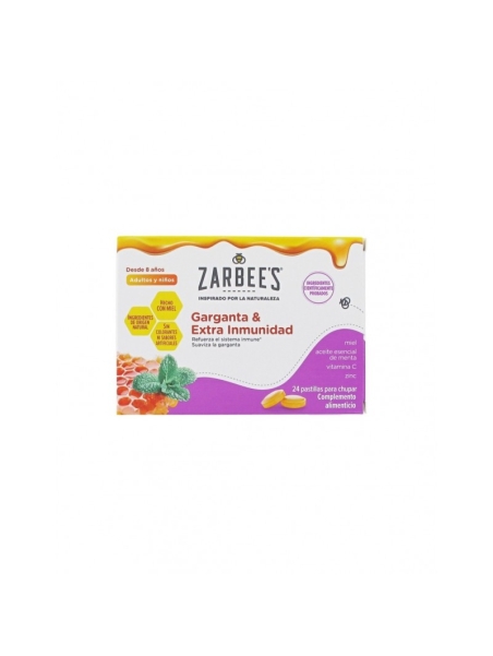 ZARBEES GARGANTA Y EXTRA INMUNIDAD 24 PASTILLAS PARA CHUPAR