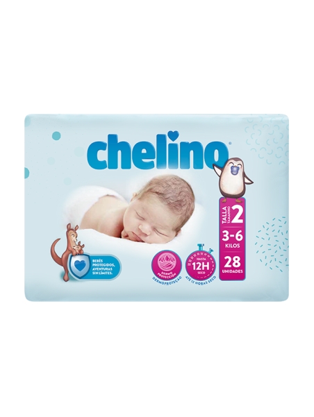 CHELINO PAÑAL INFANTIL FASHION & LOVE T- 2 (3 - 6 KG) 28 PAÑALES