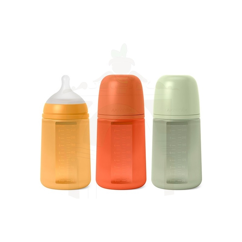SUAVINEX  BIBERON SILICONA INTENSE COLOUR + 3 MESES 1 UNIDAD 240 ML