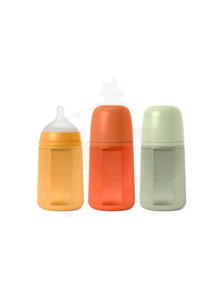 SUAVINEX  BIBERON SILICONA INTENSE COLOUR + 3 MESES 1 UNIDAD 240 ML