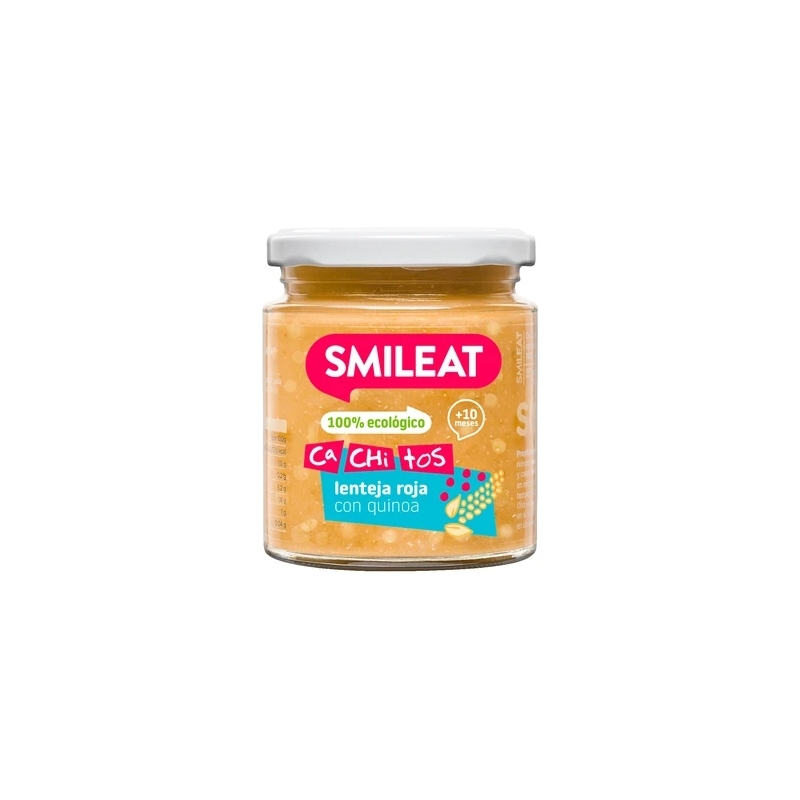 SMILEAT CACHITOS 1 TARRITO 230 G SABOR LENTEJA ROJA CON QUINOA