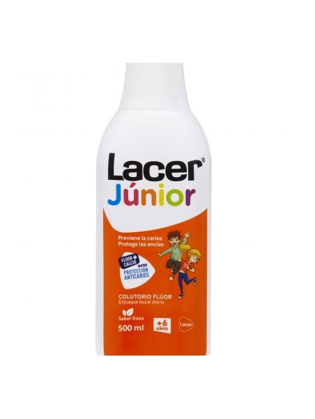 LACER JUNIOR FLUOR 0,05 % COLUTORIO DIARIO FRESA 500 ML.