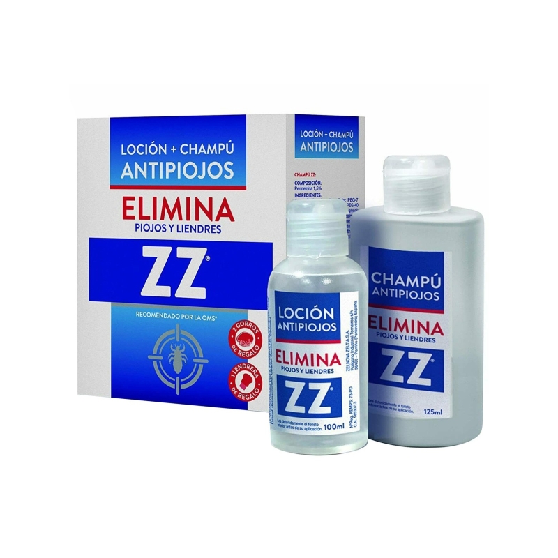 ZZ LOCION + CHAMPU ANTIPIOJOS 1 ENVASE 100 ML +125 ML