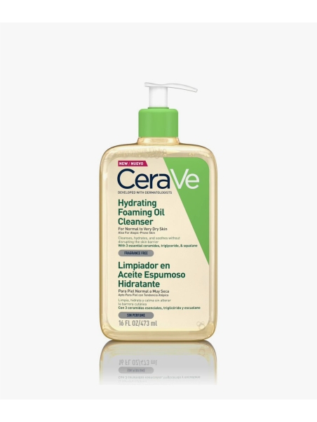 LIMPIADOR ACEITE ESPUMOSO HIDRATANTE CERAVE 1 ENVASE 473 ML