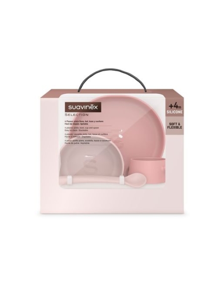 SUAVINEX VAJILLA INFANTIL SILICONA ROSA