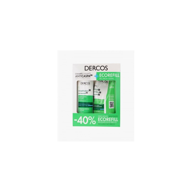 VICHY DERCOS CHAMPU + REFILL CASPA GRASA DUPLO