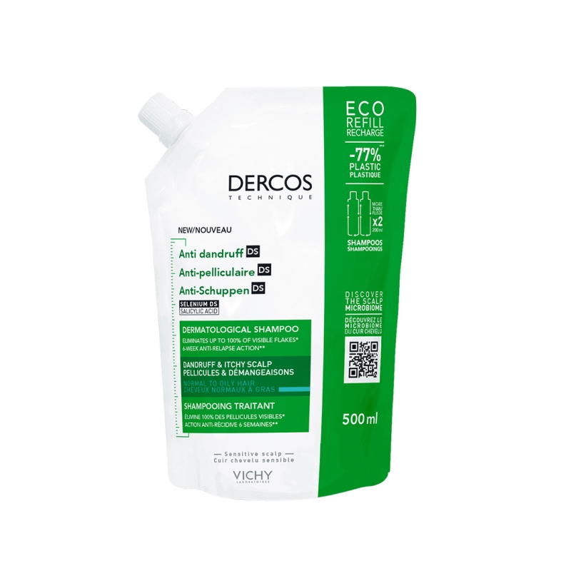 DERCOS CHAMPU ANTICASPA NORMAL-GRASO REFILL 500 ML