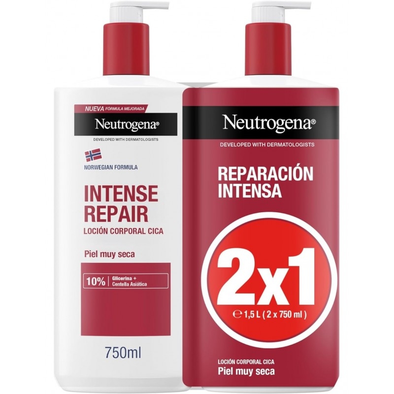 NEUTROGENA FORMULA NORUEGA LOCION CORPORAL REPARACION INTENSA PIEL MUY SECA Y RUGOSA 2 ENVASES 750 M